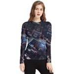 Fractal Cube 3d Art Nightmare Abstract Women s Long Sleeve Rash Guard