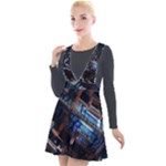 Fractal Cube 3d Art Nightmare Abstract Plunge Pinafore Velour Dress