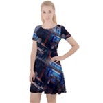 Fractal Cube 3d Art Nightmare Abstract Cap Sleeve Velour Dress 