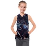 Fractal Cube 3d Art Nightmare Abstract Kids  Sleeveless Hoodie