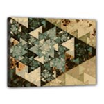 Triangle Geometry Colorful Fractal Pattern Canvas 16  x 12  (Stretched)