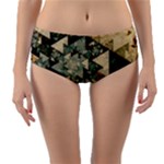 Triangle Geometry Colorful Fractal Pattern Reversible Mid-Waist Bikini Bottoms