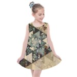 Triangle Geometry Colorful Fractal Pattern Kids  Summer Dress