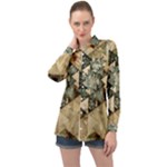 Triangle Geometry Colorful Fractal Pattern Long Sleeve Satin Shirt