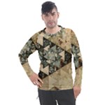 Triangle Geometry Colorful Fractal Pattern Men s Pique Long Sleeve T-Shirt