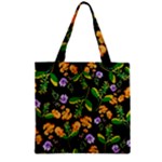 Flowers Pattern Art Floral Texture Zipper Grocery Tote Bag