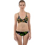 Flowers Pattern Art Floral Texture Wrap Around Bikini Set