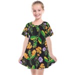 Flowers Pattern Art Floral Texture Kids  Smock Dress