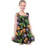 Flowers Pattern Art Floral Texture Kids  Cross Back Dress