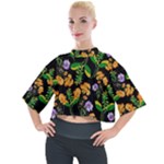 Flowers Pattern Art Floral Texture Mock Neck T-Shirt