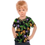 Flowers Pattern Art Floral Texture Kids  Sports T-Shirt