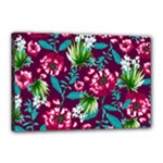 Flowers Pattern Art Texture Floral Canvas 18  x 12  (Stretched)