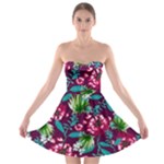 Flowers Pattern Art Texture Floral Strapless Bra Top Dress