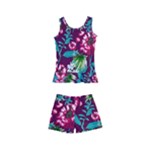 Flowers Pattern Art Texture Floral Kids  Boyleg Swimsuit