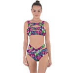 Flowers Pattern Art Texture Floral Bandaged Up Bikini Set 