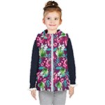 Flowers Pattern Art Texture Floral Kids  Hooded Puffer Vest