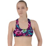 Flowers Pattern Art Texture Floral Criss Cross Racerback Sports Bra