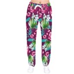 Flowers Pattern Art Texture Floral Women Velvet Drawstring Pants