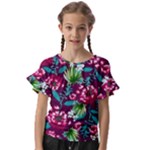 Flowers Pattern Art Texture Floral Kids  Cut Out Flutter Sleeves