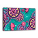 Floral Pattern Abstract Colorful Flow Oriental Spring Summer Canvas 18  x 12  (Stretched)