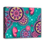 Floral Pattern Abstract Colorful Flow Oriental Spring Summer Deluxe Canvas 20  x 16  (Stretched)