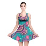 Floral Pattern Abstract Colorful Flow Oriental Spring Summer Reversible Skater Dress