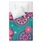 Floral Pattern Abstract Colorful Flow Oriental Spring Summer Duvet Cover Double Side (Single Size)