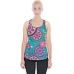 Floral Pattern Abstract Colorful Flow Oriental Spring Summer Piece Up Tank Top