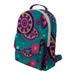 Floral Pattern Abstract Colorful Flow Oriental Spring Summer Flap Pocket Backpack (Large)