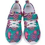 Floral Pattern Abstract Colorful Flow Oriental Spring Summer Women s Velcro Strap Shoes