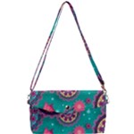 Floral Pattern Abstract Colorful Flow Oriental Spring Summer Removable Strap Clutch Bag