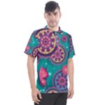 Floral Pattern Abstract Colorful Flow Oriental Spring Summer Men s Polo T-Shirt