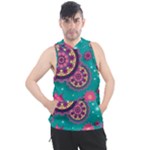 Floral Pattern Abstract Colorful Flow Oriental Spring Summer Men s Sleeveless Hoodie