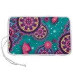 Floral Pattern Abstract Colorful Flow Oriental Spring Summer Pen Storage Case (S)