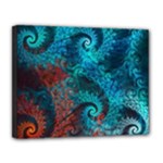 Fractal Art Spiral Ornaments Pattern Canvas 14  x 11  (Stretched)