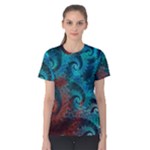 Fractal Art Spiral Ornaments Pattern Women s Cotton T-Shirt