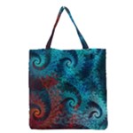Fractal Art Spiral Ornaments Pattern Grocery Tote Bag