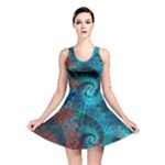 Fractal Art Spiral Ornaments Pattern Reversible Skater Dress