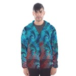 Fractal Art Spiral Ornaments Pattern Men s Hooded Windbreaker