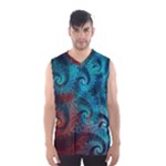 Fractal Art Spiral Ornaments Pattern Men s Basketball Tank Top