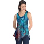 Fractal Art Spiral Ornaments Pattern Sleeveless Tunic