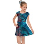 Fractal Art Spiral Ornaments Pattern Kids  Cap Sleeve Dress
