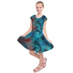Fractal Art Spiral Ornaments Pattern Kids  Short Sleeve Dress