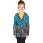 Fractal Art Spiral Ornaments Pattern Kids  Double Breasted Button Coat