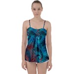 Fractal Art Spiral Ornaments Pattern Babydoll Tankini Top