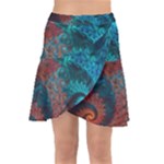 Fractal Art Spiral Ornaments Pattern Wrap Front Skirt