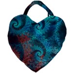 Fractal Art Spiral Ornaments Pattern Giant Heart Shaped Tote