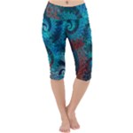 Fractal Art Spiral Ornaments Pattern Lightweight Velour Cropped Yoga Leggings