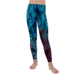 Fractal Art Spiral Ornaments Pattern Kids  Lightweight Velour Leggings