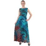 Fractal Art Spiral Ornaments Pattern Chiffon Mesh Boho Maxi Dress